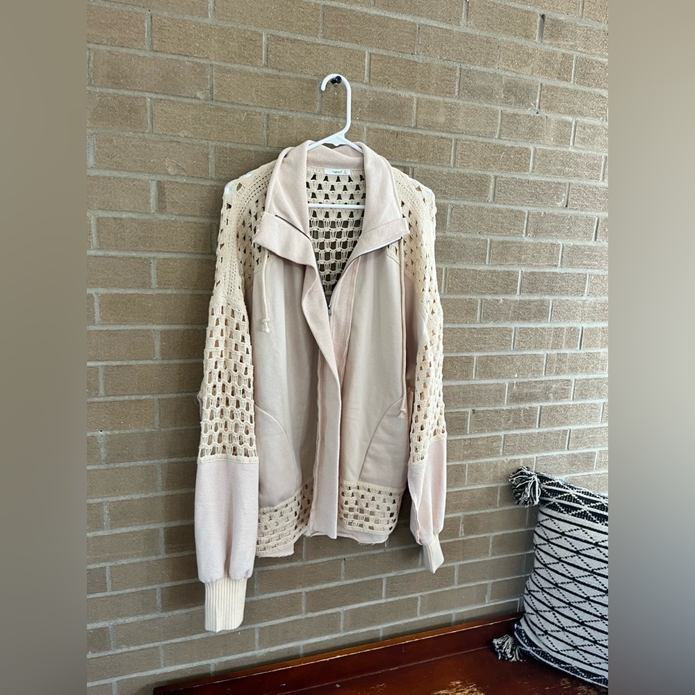 Timing Open-Knit Zip Front Cardigan - Picture 3 of 5